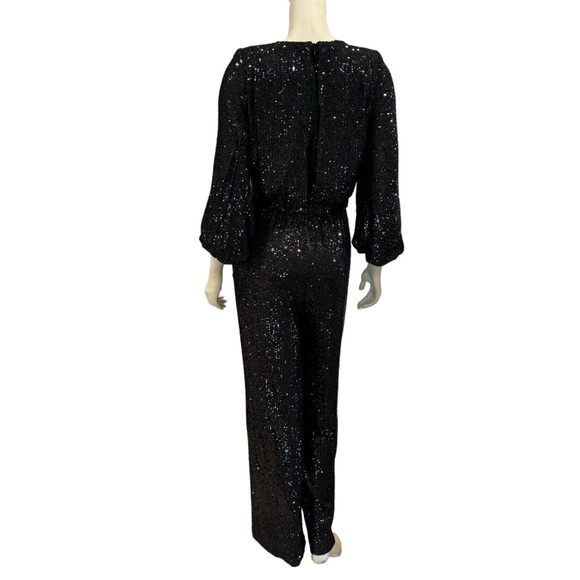 New Vince Camuto Black Sequined Wide Leg Jumpsuit - Picture 8 of 15